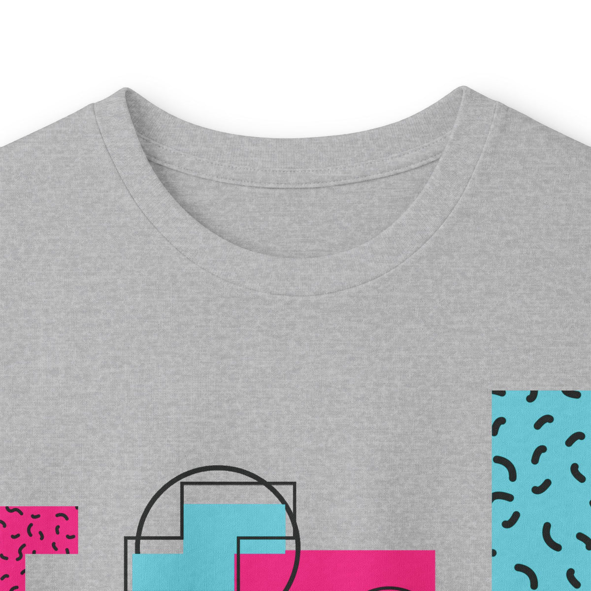 Retro Geometric Long Sleeve Tee — 80s Memphis Pattern Graphic