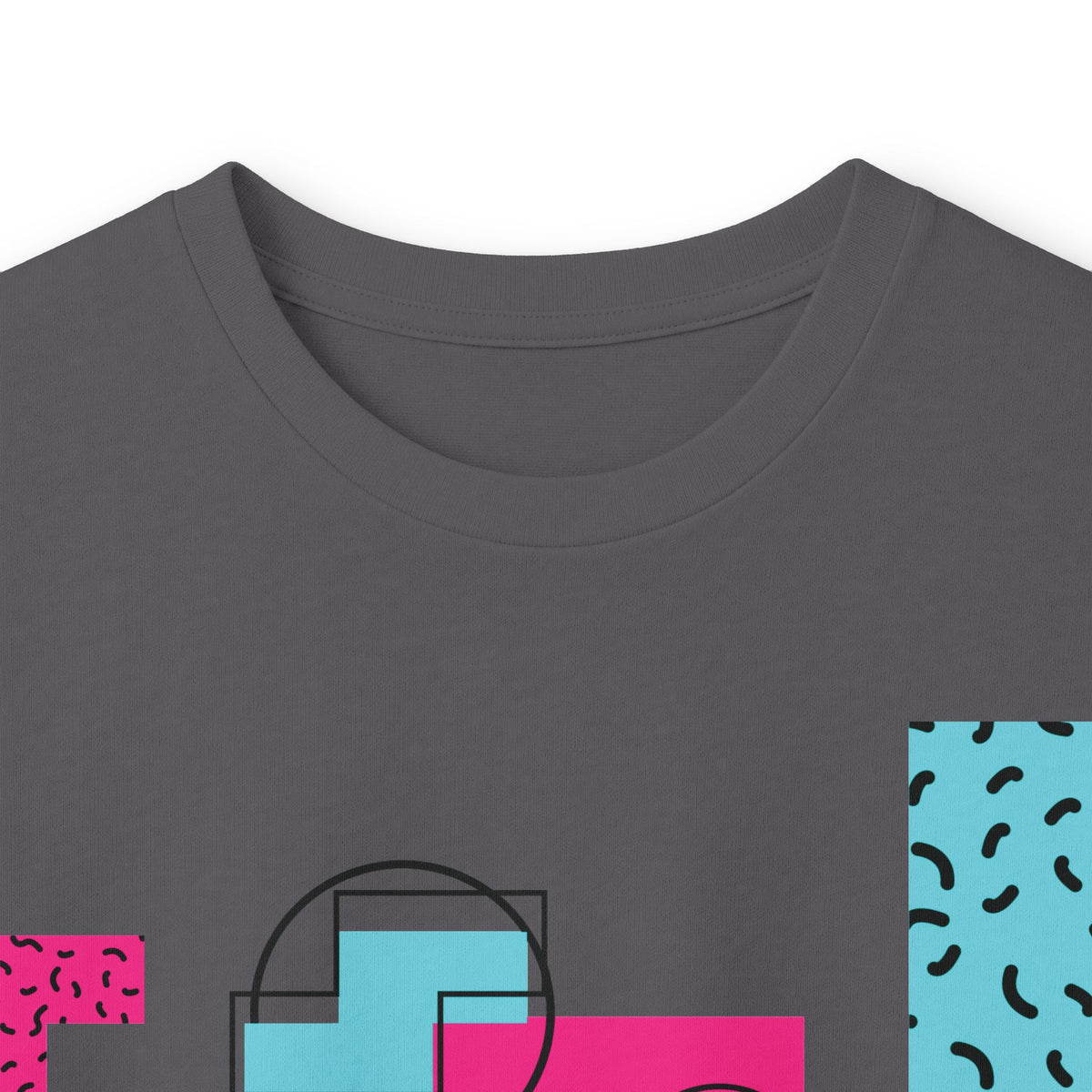 Retro Geometric Long Sleeve Tee — 80s Memphis Pattern Graphic