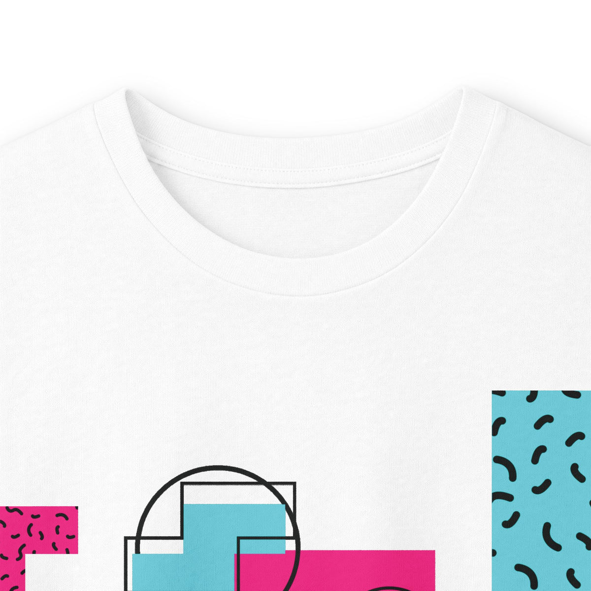 Retro Geometric Long Sleeve Tee — 80s Memphis Pattern Graphic
