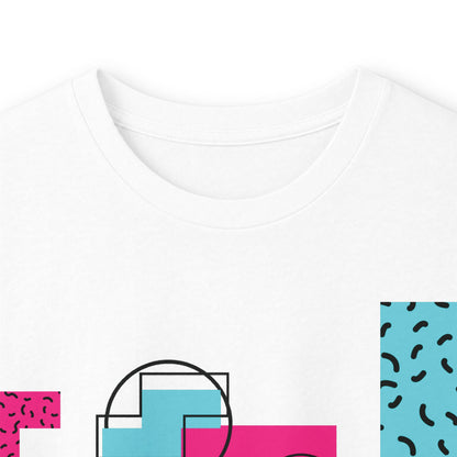 Retro Geometric Long Sleeve Tee — 80s Memphis Pattern Graphic