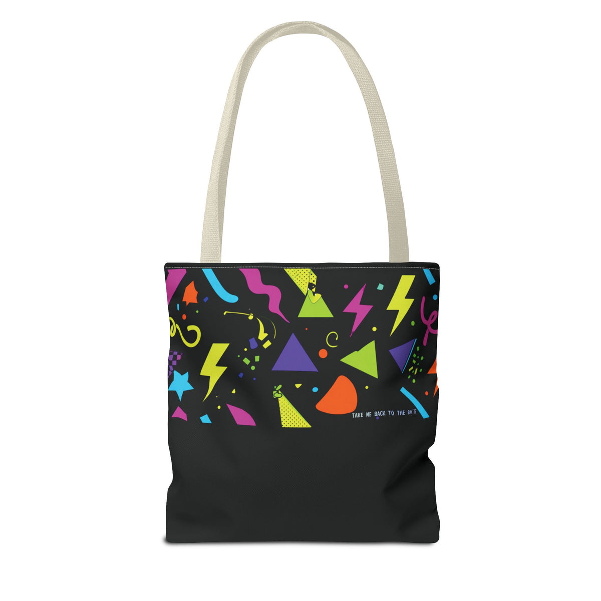 Retro 80s Cassette Tote Bag — 'Back to the 80's Mix Tape' Neon Music Tote