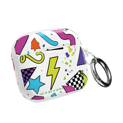 Retro 80s Geometric AirPod Case — Bold Shapes & Lightning Bolt Design