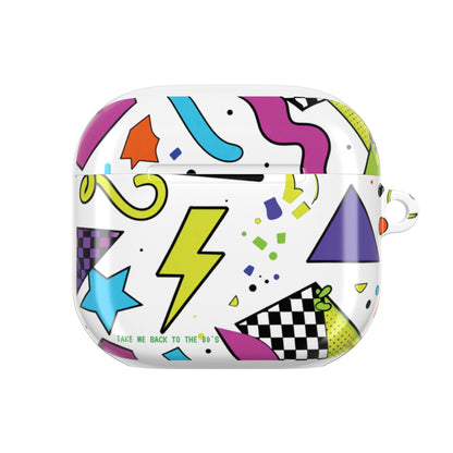 Retro 80s Geometric AirPod Case — Bold Shapes & Lightning Bolt Design
