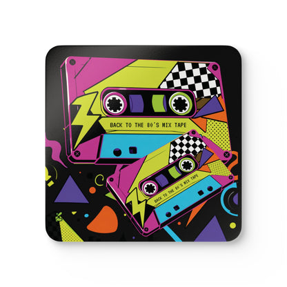 Double Album Retro 80s Cassette Coaster Set — 'Back to the 80's Mix Tape'