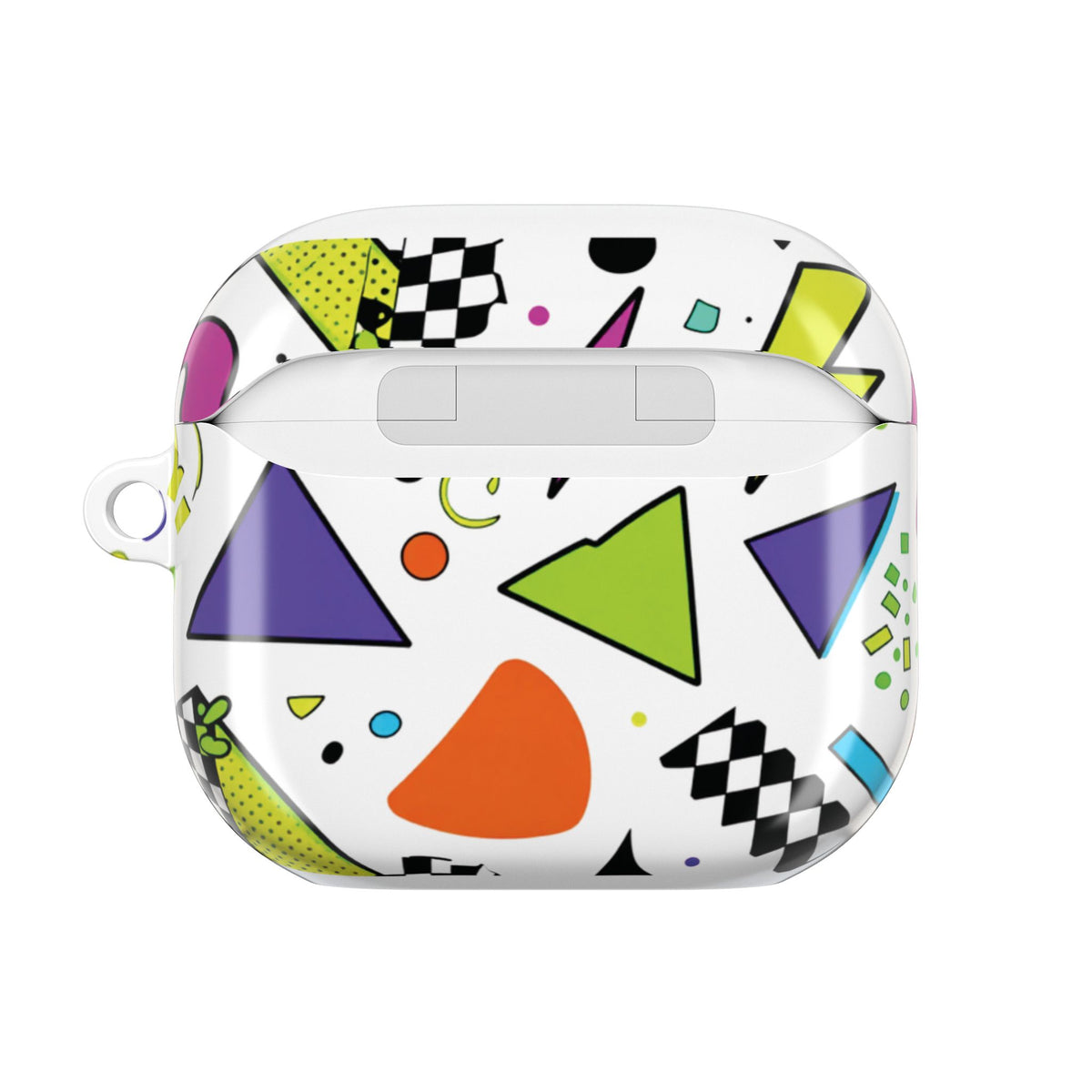 Retro 80s Geometric AirPod Case — Bold Shapes & Lightning Bolt Design