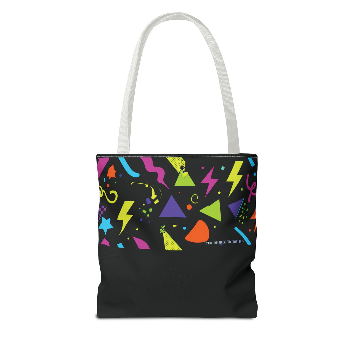 Retro 80s Cassette Tote Bag — 'Back to the 80's Mix Tape' Neon Music Tote